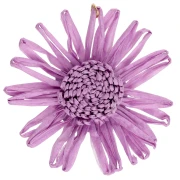 Ciondoli a forma di fiore in rafia da 55 mm - Lilla x2
