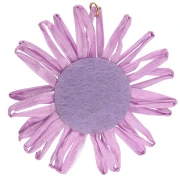 Ciondoli a forma di fiore in rafia da 55 mm - Lilla x2
