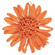 Ciondoli a fiore in rafia da 55 mm - Arancione x2