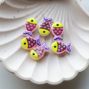 Perle di vetro per pesci 20x13 mm - Giallo fluorescente - Rosa fluorescente - Viola x1