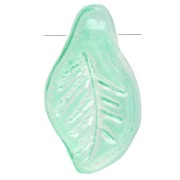 Foglie di vetro 12x6,5 mm - Verde menta x6