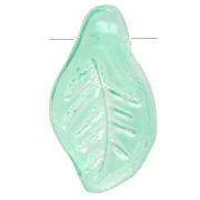 Foglie di vetro 12x6,5 mm - Verde menta x6