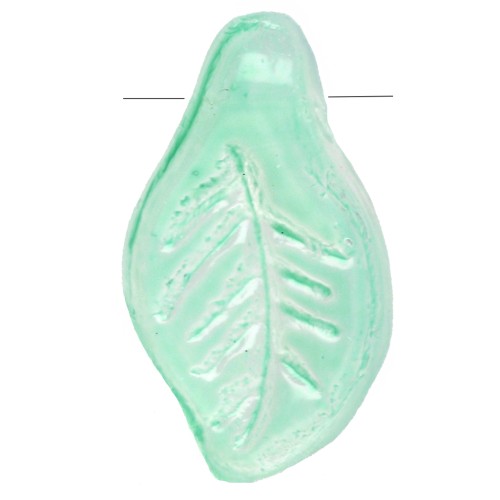 Foglie di vetro 12x6,5 mm - Verde menta x6
