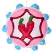 Perla rotonda in vetro appiattito 20 mm - motivo peperoncino - Rosa - Azzurro - Rosso x1
