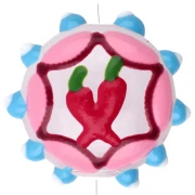 Perla rotonda in vetro appiattito 20 mm - motivo peperoncino - Rosa - Azzurro - Rosso x1