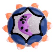 Perla rotonda di vetro appiattita, 20 mm - Motivo della luna - Blu notte - Arancione fluorescente - Viola|raw }}