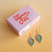 I miei gioielli fai da te - Kit per orecchini Miyuki con tecnica brick stitch - Versione verde