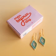 I miei gioielli fai da te - Kit per orecchini Miyuki con tecnica brick stitch - Versione verde