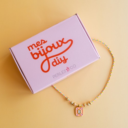 I miei gioielli fai da te - Kit collana con ciondolo in resina epossidica - Versione arancione