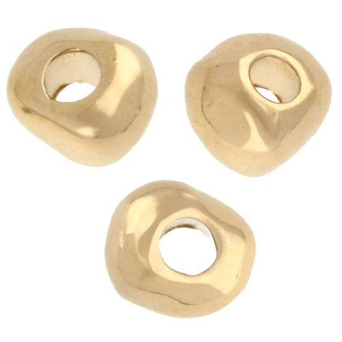 Perline irregolari 3x4 mm - Dorate in oro fino x10