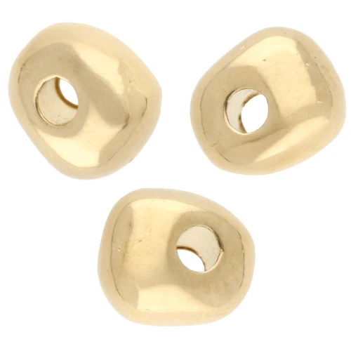 Perline a rondelle irregolari 5,5 mm - Dorate in oro fino x10