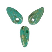 Mini pugnali di vetro 6x2,5 mm - Turchese persiano Picasso x5g|raw }}