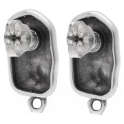 Borchie rettangolari irregolari martellate 20,5x11 mm - Impiallacciatura di argilla vecchia e fine x2