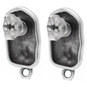 Borchie rettangolari irregolari martellate 20,5x11 mm - Impiallacciatura di argilla vecchia e fine x2