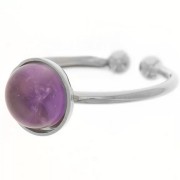 Anello regolabile per cabochon piatti 8 mm - Argento x1