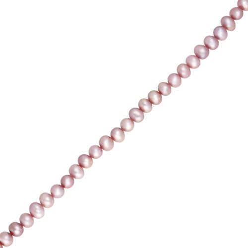 Perle irregolari d'acqua dolce oliva 6,5x5,5 mm - Rosa perlato - Grado AAA x6