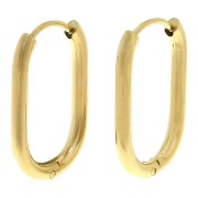 Orecchini a cerchio ovale 19x12 mm - acciaio inossidabile 304 Gold x20|raw }}