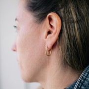 Orecchini a cerchio ovale 19x12 mm - acciaio inossidabile 304 Gold x20