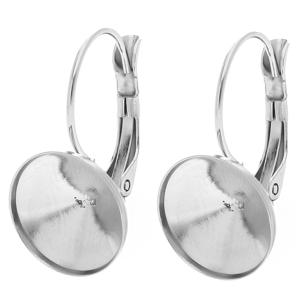 Orecchini Cerchio Sottile Da 29mm Per Cabochon Da 3 X 3mm 316L Acciaio Inox X2