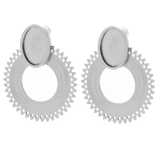 Orecchini a lampadario da 30 mm per cabochon da 14x10 mm - acciaio inossidabile 316L x2