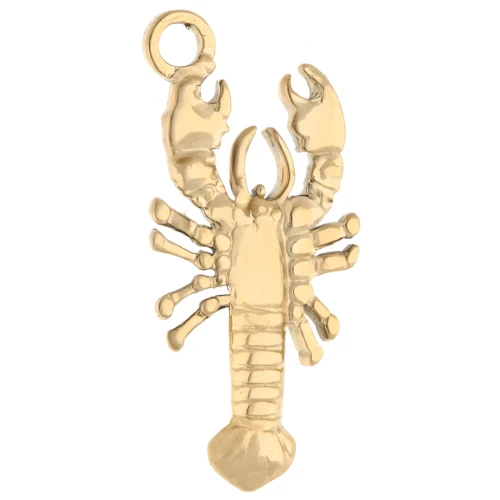 Ciondolo a forma di aragosta 24x11 mm - Acciaio inossidabile 304 Gold x1