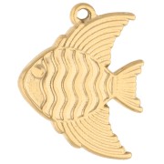 Ciondolo a forma di pesce 19x16 mm - Acciaio inossidabile 304 Gold x1
