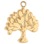 Charm Albero della Vita 16x13,5 mm - Acciaio inossidabile 304 oro x1|raw }}