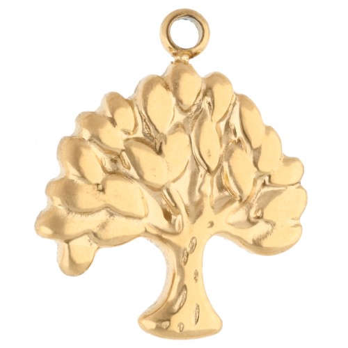 Charm Albero della Vita 16x13,5 mm - Acciaio inossidabile 304 oro x1