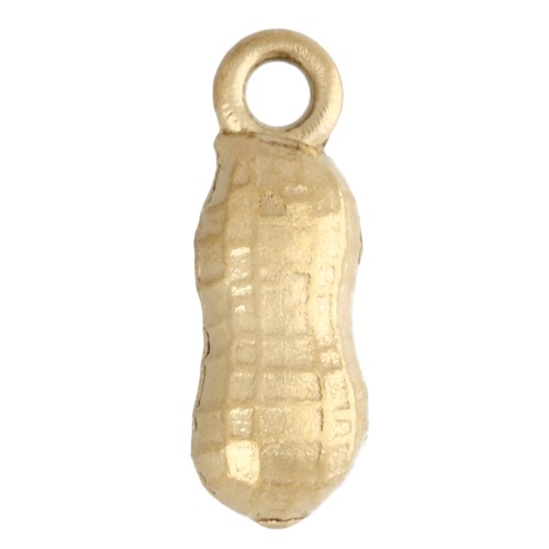 Mini ciondoli a forma di nocciolina 10x3 mm - Acciaio inox 304 oro x4