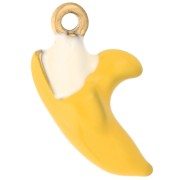 Ciondolo a banana in resina epossidica 20x10 mm - Acciaio inossidabile 304 Gold - Giallo x1