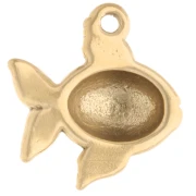Ciondolo a forma di pesce 17x16 mm - Acciaio inossidabile 304 Gold x1
