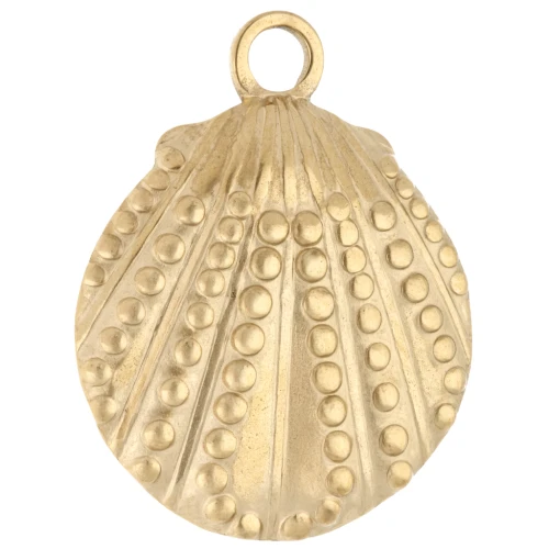 Ciondolo a forma di conchiglia 29x23 mm - Acciaio inossidabile 304 oro x1