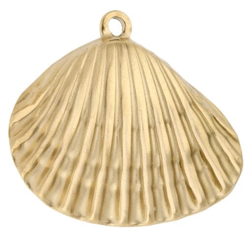Ciondolo a conchiglia 26x28 mm - Acciaio inossidabile 304 Gold x1