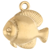 Ciondolo a forma di pesce 19 mm - Acciaio inossidabile 304 Gold x1