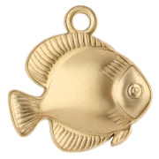 Ciondolo a forma di pesce 19 mm - Acciaio inossidabile 304 Gold x1