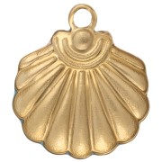 Ciondolo a conchiglia 18x16 mm con resina epossidica - Acciaio inossidabile 304 Gold - Blu - Rosa