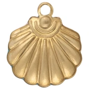 Ciondolo a conchiglia 18x16 mm con resina epossidica - Acciaio inossidabile 304 Gold - Blu - Rosa