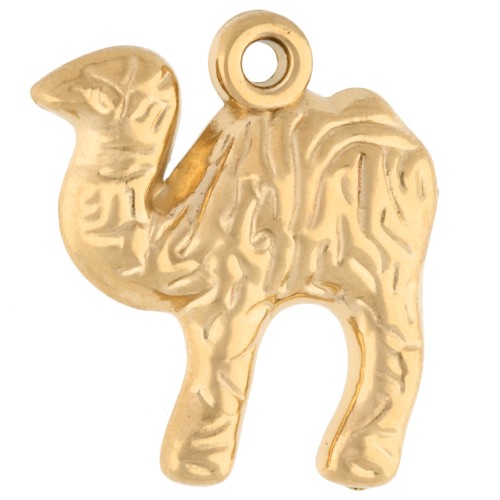 Charm dromedario lavorato 17x15 mm - Acciaio inossidabile 304 Gold x1
