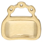 Ciondolo da borsetta 12 mm in resina epossidica - Acciaio inox 304 oro - Bianco - Nero x1