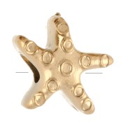 Perline Starfish 7x8 mm - Acciaio inox 304 Gold x4