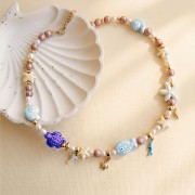Perle di conchiglia 8x3,5 mm - Acciaio inossidabile 304 Gold x4