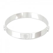 Jonc en laiton avec 5 sertis pour cabochons ronds mm.8 argentato x1|raw }}