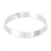 Jonc en laiton avec 5 sertis pour cabochons ronds mm.8 argentato x1