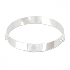 Jonc en laiton avec 5 sertis pour cabochons ronds mm.8 argentato x1