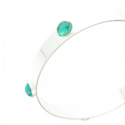 Jonc en laiton avec 5 sertis pour cabochons ronds mm.8 argentato x1