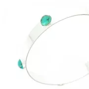 Jonc en laiton avec 5 sertis pour cabochons ronds mm.8 argentato x1