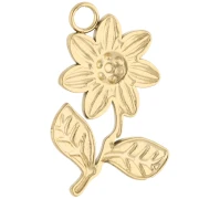 Ciondolo a fiore 24x16 mm - Acciaio inossidabile 304 Gold x1