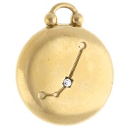 Ciondolo rotondo reversibile 17 mm segno zodiacale Ariete - Acciaio inox 304 oro x1