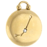 Ciondolo rotondo reversibile 17 mm segno zodiacale Ariete - Acciaio inox 304 oro x1