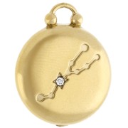 Ciondolo rotondo reversibile 17 mm segno zodiacale Toro - Acciaio inossidabile 304 Gold x1